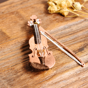 いつか 日本手作銅徽章別針 小提琴 Itsuka Japan Copper Embroidery Brooch Violin BROOCHES