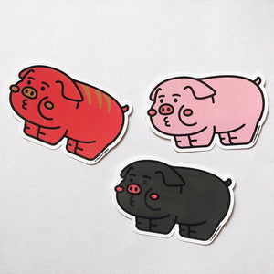 cheeky cheeky hk hong kong funny 香港 有趣 Piggy Bank 豬仔錢罌 Black (iberico) 黑毛豬 Waterproof PVC Sticker 防水貼紙