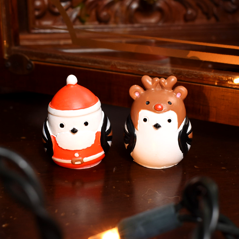 Little Friend Long-Tailed Tit Bird Figurine Christmas Santa Claus & Reindeer 小小夥伴 銀喉長尾山雀小公仔 聖誕節裝扮 聖誕老人 & 馴鹿 リトルフレンド シマエナガ