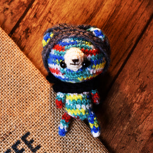 冬季服裝熊熊編織娃娃 (漸層藍色)