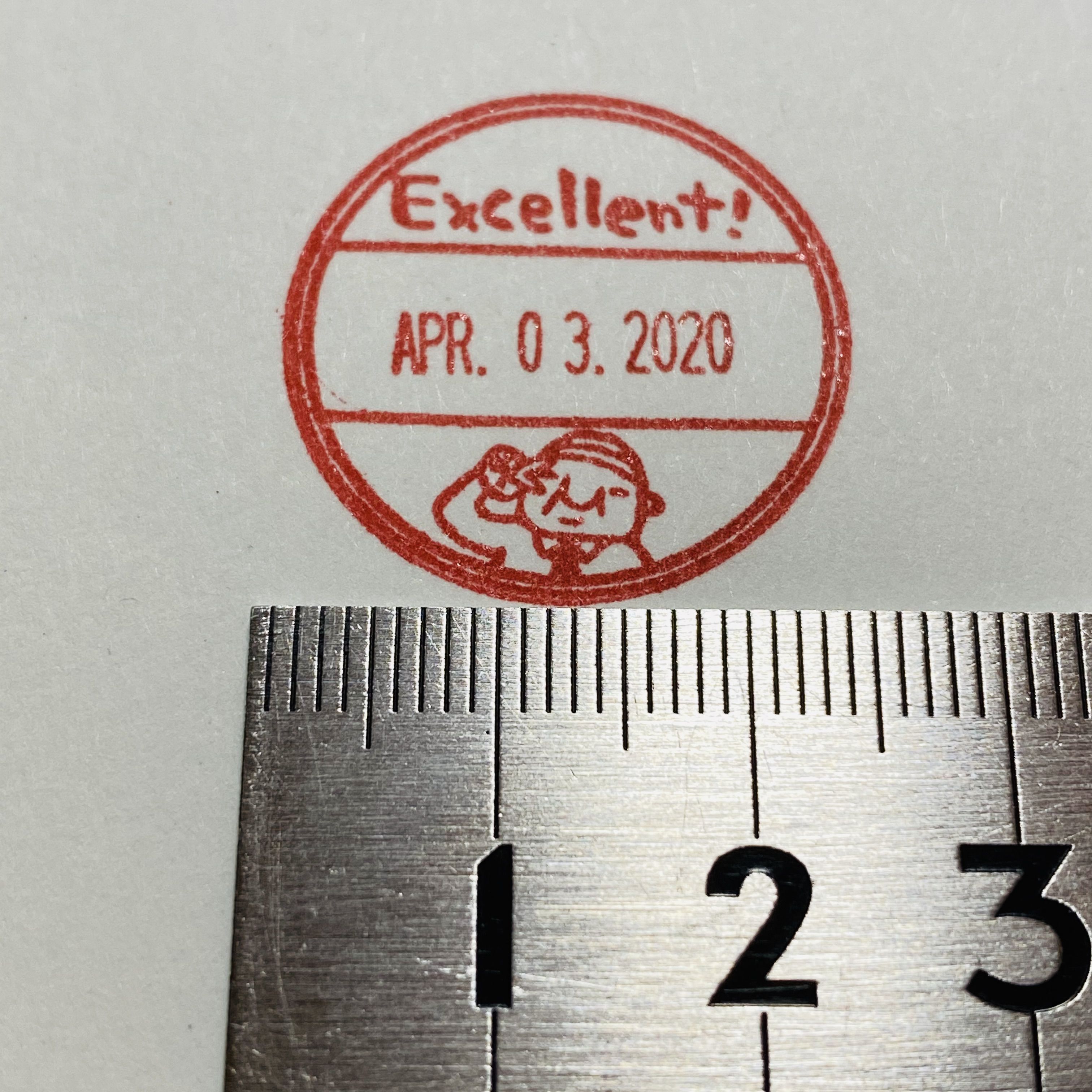 “Excellent” 24mm Circle Date Stamper