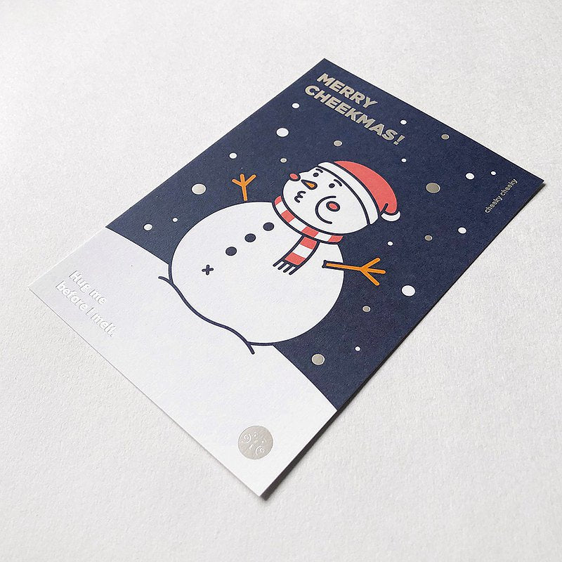 Merry Cheekmas Cheeky Snowman Postcard Envelope Set