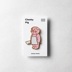 03 Cheeky Pig Metal Pin