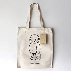 Cheeky cheeky Boy Girl Canvas Tote Bag | RARE FIND ZAKKA