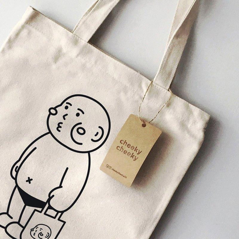 Cheeky cheeky Boy Girl Canvas Tote Bag | RARE FIND ZAKKA