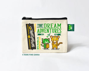canvas bag green red panda and leopard cat coin case