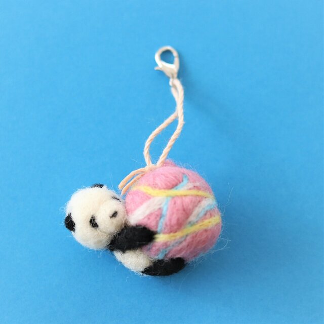 Yoyo Panda Needle Felted Keychain