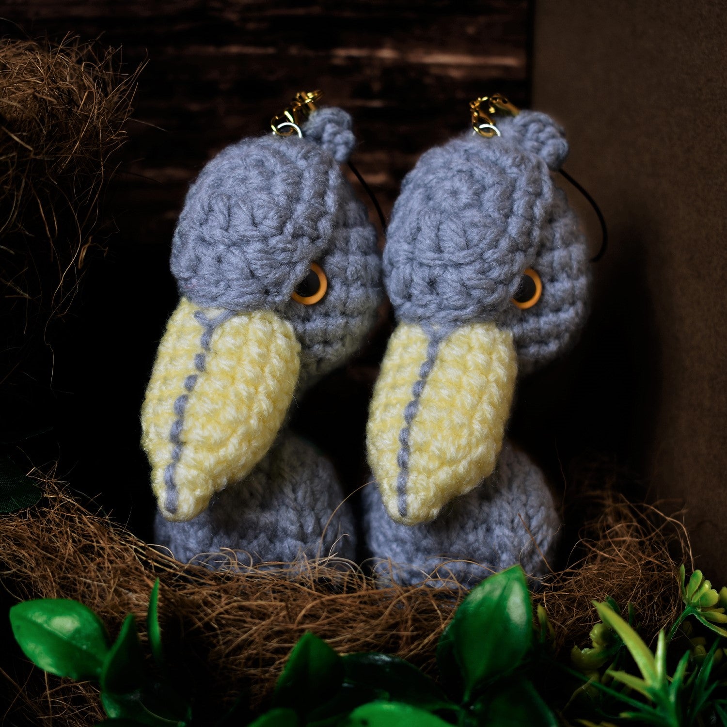 Shoebill Handmade Knitted Plush Keychain