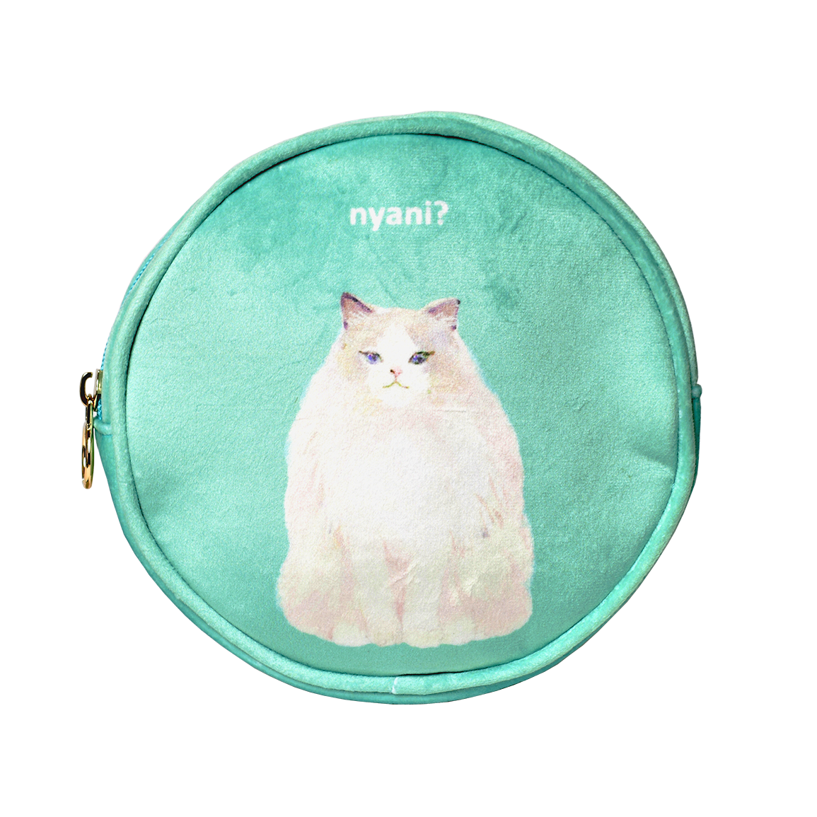 Friendshill nyani? Ragdoll Cat Warm Paris Green Round Pouch Bag